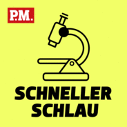 Schneller schlau - Der kurze Wissenspodcast von P.M.-Logo